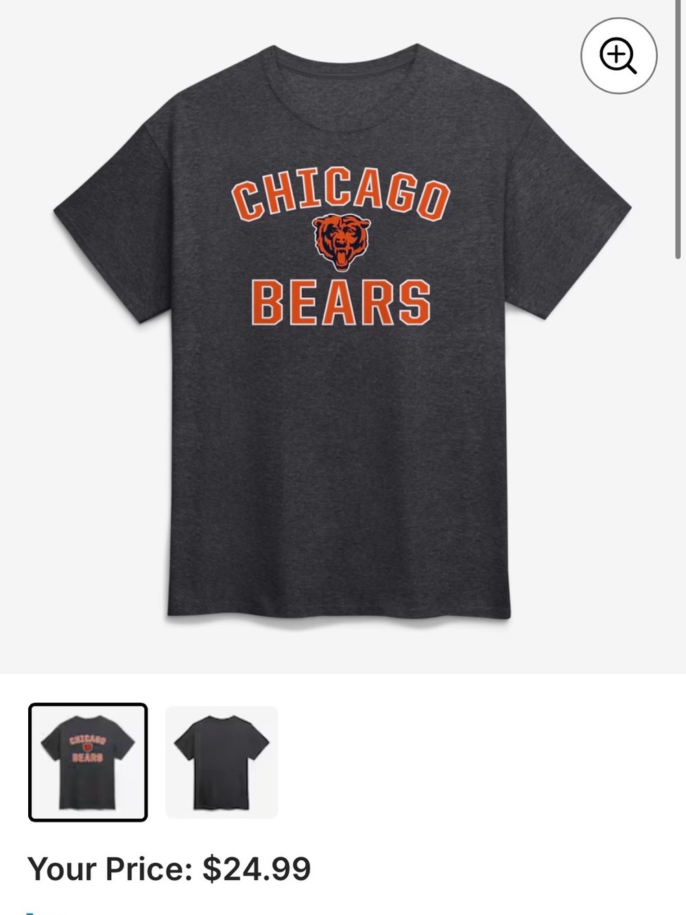 NFL Team Apparel Navy Tee with Orange Accent